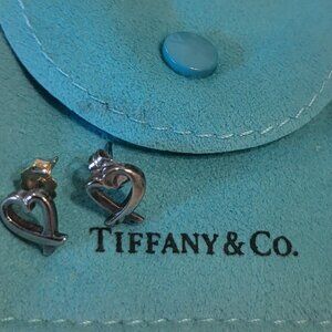 Paloma Picasso loving heart earrings. Sterling silver.